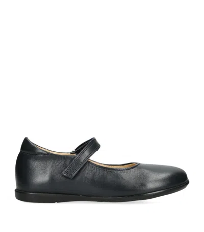 Papouelli Kids' Leather Maddie Mary Janes In Navy