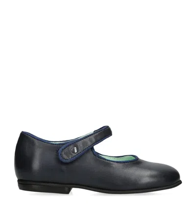 Papouelli Kids' Leather Maud Mary Janes In Black