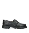 Papouelli Leather Maximum Loafers In Black