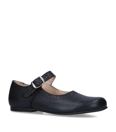 Papouelli Kids' Leather Millie Flats In Blue