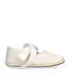 Papouelli Leather Polly Crib Shoes In Ivory