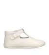 Papouelli Leather Poppie Crib Shoes In Ivory