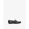 Papouelli Leather Felix Loafers In Navy