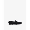 Papouelli Suede Felix Loafers In Navy