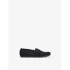 Papouelli Navy Kids' Felix Suede Moccasins Eur 38 / 5 Uk In Navy