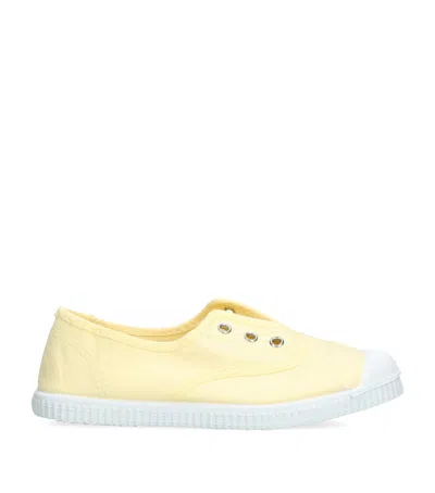 Papouelli Kids' Organic Canvas Darcie Sneakers In Yellow