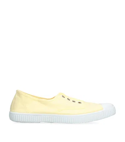 Papouelli Kids' Organic Canvas Darcie Sneakers In Yellow
