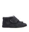 Papouelli Suede Bambie Boots In Navy