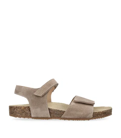 Papouelli Kids' Suede Birkie Sandals In Brown