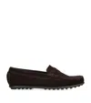 Papouelli Suede Felix Loafers In Brown