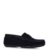 Papouelli Boys Teal Kids Felix Leather Moccasins 7-8 Years In Green
