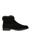 Papouelli Suede Matilda Ankle Boots In Black
