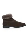Papouelli Suede Matilda Ankle Boots In Brown