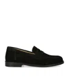 Papouelli Suede Max Loafers In Black