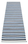 Pappelina Teo Stripe Woven Indoor/outdoor Rug In Blue Tones