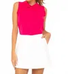 Par Social Sleeveless Polo Top In Rose In Pink