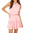 Par Social Short Sleeve Tiered Dress In Blush Pink In Pink