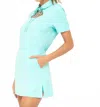 Par Social Tie Neck Polo In Mint In Blue