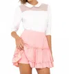 Par Social Tiered Skort In Blush Pink In Multi