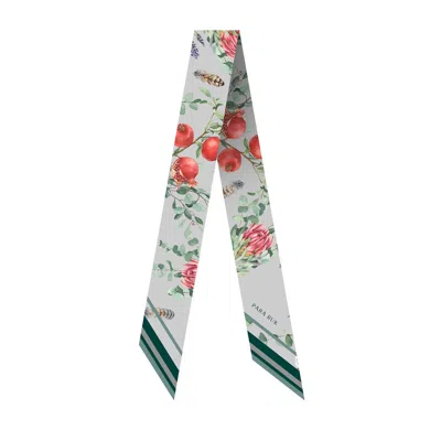 Para Ruk Women's Green / Red Garnet Silk Twill Scarf In Multi