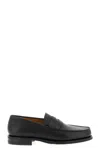 Paraboot Round Toe Loafers Featuring Penny Strap In Black