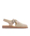 Paraboot Adriatic Beige Suede Leather Sandals In Nude