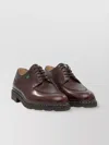 Paraboot Round Toe Leather Loafers With Stitched Detail