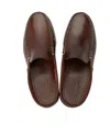 Paraboot Leather Mule Contrast Stitching In Brown