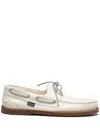 Paraboot Barth Leather Boat Shoes In White