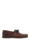 Paraboot Curled Toe Leather Moccasins With Lace-up Detailing In Brown