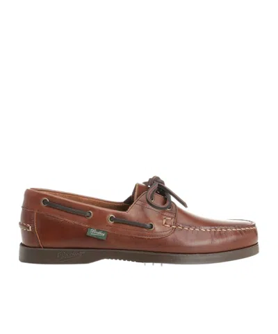 Paraboot Barth Logo Patch Lace-up Shoes In Burgundy