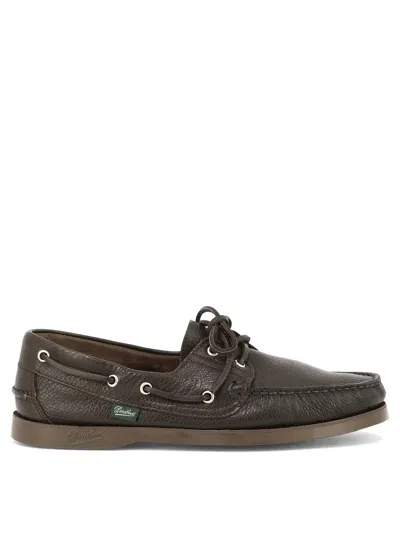 Paraboot Barth Marine Leather Laced Loafers In Brown