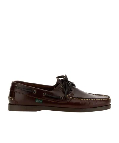 Paraboot Barth Round Toe Lace-up Shoes In Black