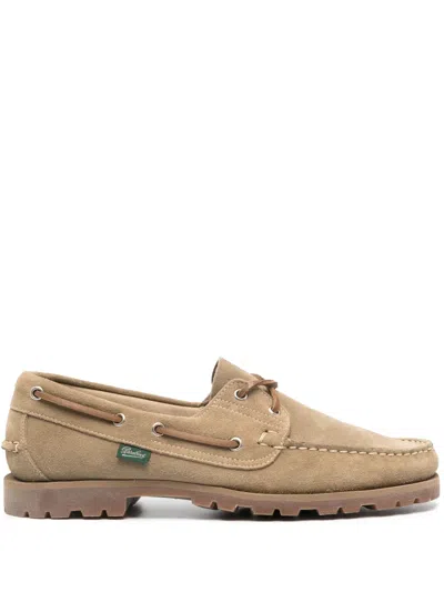 Paraboot Barth Suede Boat Shoes In Brown