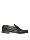 Paraboot Black Brushed Leather Loafers In Black