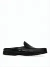 Paraboot Smooth Calf Leather Slip-on Loafers With Mule Silhouette In Black