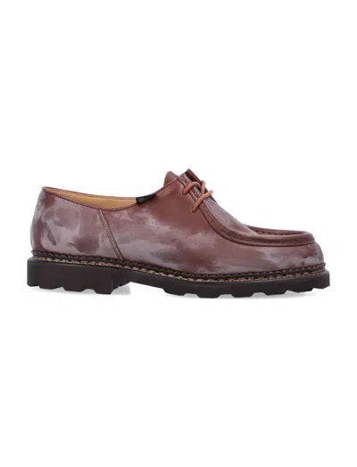 PARABOOT BROWN LOGO LACE UP SHOES