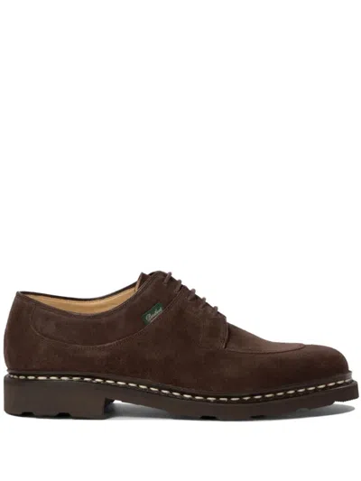 Paraboot Brown Round Toe Lace Up Shoes