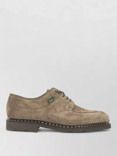 Paraboot Calf Leather Derby Shoes In Brown