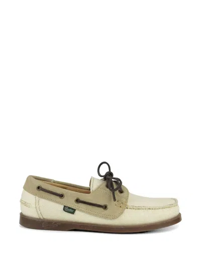 Paraboot Canvas Boat Shoes In Neutral