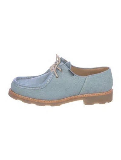 Pre-owned Paraboot Canvas Oxfords In Blue