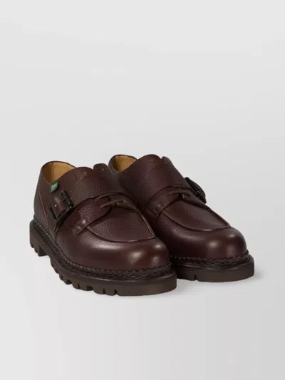 Paraboot "chambord" Lace-ups With Buckle Lug Sole In Burgundy