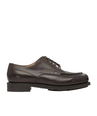 Paraboot Chambord Leather Lace-up Shoes In Black