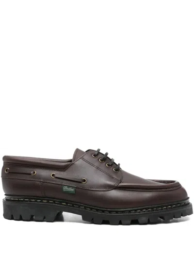 Paraboot Chimey Leather Lace-up Shoes In Brown