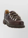 Paraboot Chunky Sole Leather Boots With Metal Eyelets In Brown