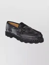 Paraboot Distressed Leather Loafers Chunky Sole In Black