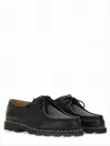 Paraboot Classic Black Calf Leather Loafers With Rugged Outsole In Black
