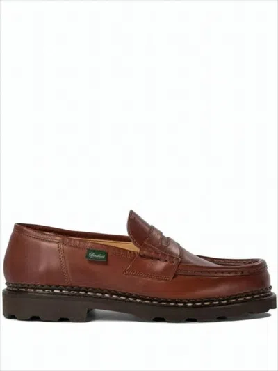 PARABOOT CLASSIC BROWN LOAFERS WITH MOCCASIN STITCHING