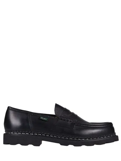 Paraboot Classic Leather Flat Shoes For Men - Ss26 Collection In Black