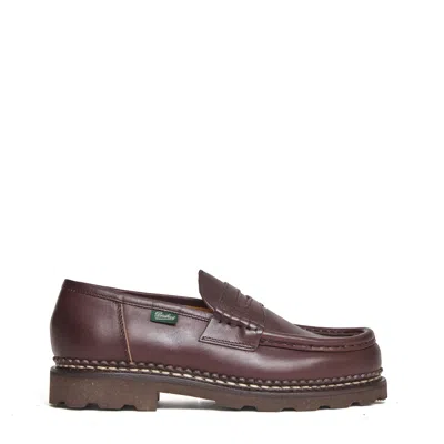 Paraboot Classic Moccasin Loafers For Men In Burgundy
